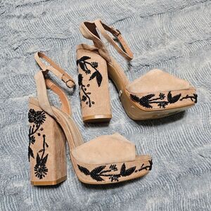 Top Shop Beaded Platform Heels